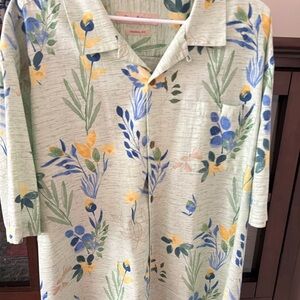 Tommy Bahama Floral Green and Blue Shirt